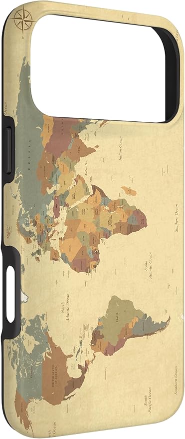 Globe Map Smartphone Cell Cover Gift World Map Pattern Phone Case for iPhone 17 Pro Max