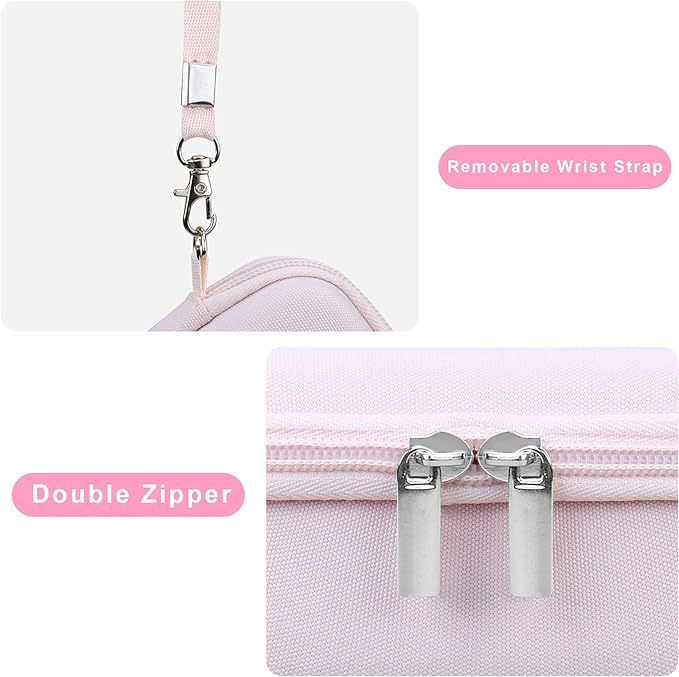 Canboc Carrying Case for KODAK PIXPRO WPZ2 Rugged Waterproof Digital Camera, Underwater Photography Camera Bag, Mesh Pocket fits USB Cable, Battery, Adapter, Jelly Pink (Case Only)