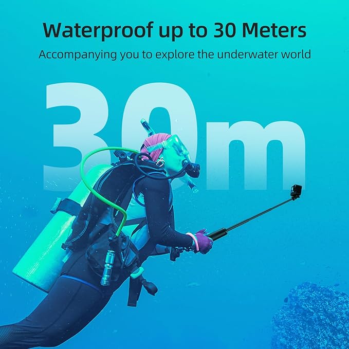 TELESIN 4 in 1 Selfie Stick Floating Hand Grip Tripod Waterproof Extendable Selfie Monopod for GoPro Hero 13, 12, 11, 10, 9, 8, DJI OSMO Action 6 5 Pro 4 3、Insta360 Ace Pro 2 and Most Action Camera