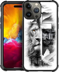for iPhone 15 Pro Case, Lion Cross Jesus Christ Dove Pattern Graphic Design Girl Boy Soft Silicone Hard Acrylic Shock Protection for iPhone 15 Pro