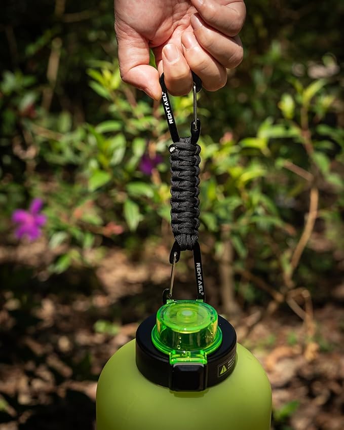 Paracord Braided Carabiner Keychain Lanyard Strap, Hanger Stroller Hook w/2 Carabiner Clips for Water Bottle Backpack