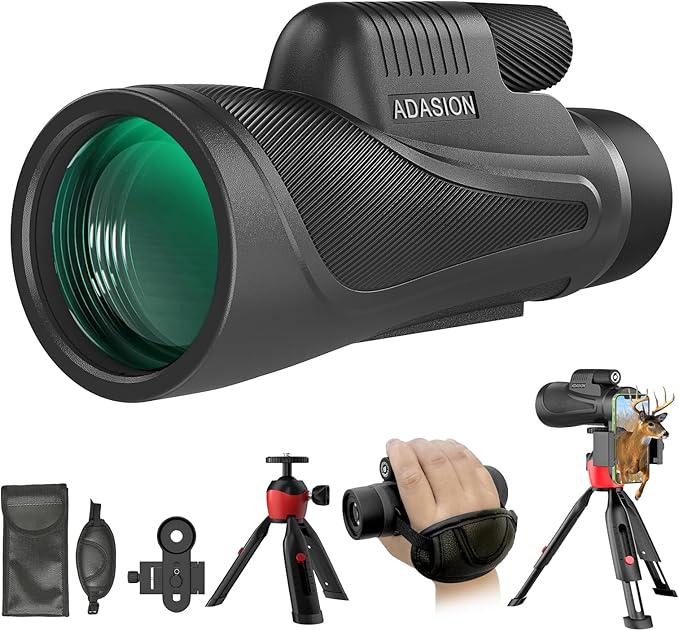 15x56 HD Monocular Telescope High Powered for Adults with Smartphone Adapter, High Powered Monocular Scope with Clear Low Light Vision for Star Watching, Bird Watching, Hiking, Concert