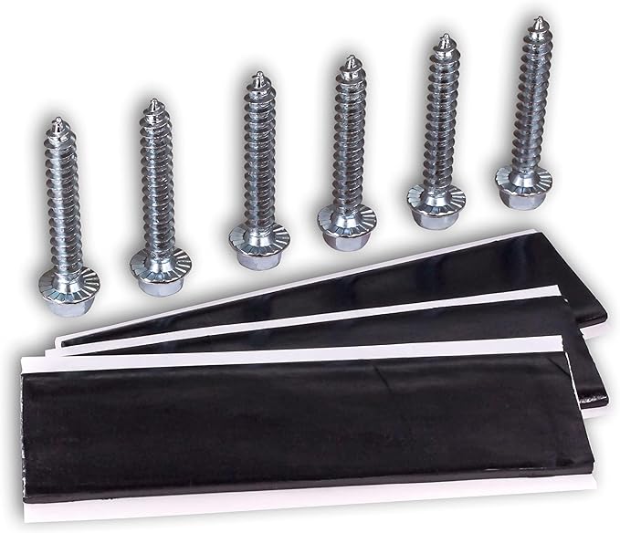 SatelliteSale Universal Roof Patch Kit 6X Zinc Plated Lag Bolts and 3X Mastic Pitch Pads