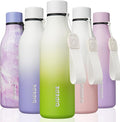 BJPKPK Insulated Water Bottles, 18 oz Stainless Steel Metal Water Bottle with Strap, BPA Free Leak Proof Jugs, Mugs, Flasks, Reusable Thermal Flasks for Sports & Travel, Elegant Green