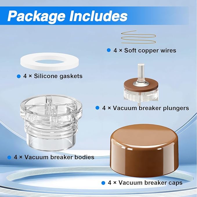 4 Pack Outdoor Faucet Vacuum Breaker Float Kit Compatible with Woodford Model 17 Replace# RK-17VB, Anti-Siphon Wall Faucet Repair, Wall Hydrant Vacuum Brake Valve Replacement Kit