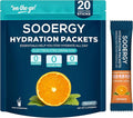 Electrolytes Powder Packets Sugar Free Hydration Packets, Liquid Daily IV Electrolyte Drink Mixex for Rehydration with Electrolytes, Vitamins, 0 Calorie, Orange Flavor, 20 Sticks