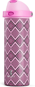 24 oz Insulated Water Bottle with Straw: Meoky Stainless Steel Metal Water Bottle with 2-in-1 Lid - Leak Proof, Cold for 24 Hours, Fits in Car Cup Holder, BPA-Free for Gym Travel Sports, Candy Knit