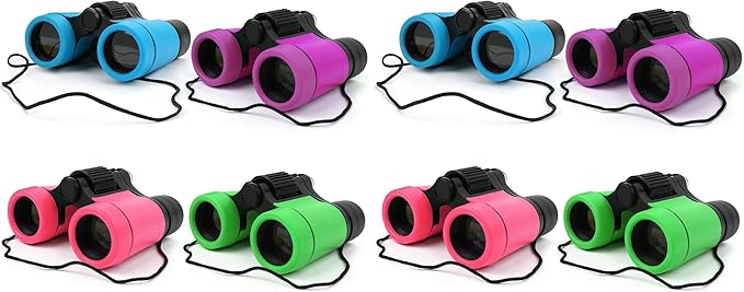 Scotamalone Kids Binoculars Shock Proof Toy Binoculars Set for Age 3-12 Years Old Boys Girls Bird Watching Educational Learning Hunting Hiking Birthday Presents (Pack of 2)