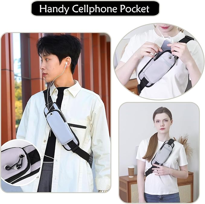 JENAGREEN Waterproof Sling Backpack Crossbody Sling Bag for Women Men, Multipurpose Travel Hiking Adjustable Chest Bag Casual Daypack