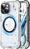 for iPhone 15 Plus Waterproof Case with Magsafe, Built-in [Camera & Screen Protector] [Lanyard], IP68 Water Proof Full Body Dustproof Heavy Duty Frosted Protective Phone Cover, 6.7" Black