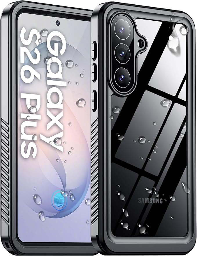 Temdan Designed for Samsung Galaxy S26 Plus Case Waterproof, Built-in Lens & Screen Protector Military Shockproof Dropproof IP68 Underwater Full Body Phone Case for Samsung Galaxy S26 Plus 6.7"-Black