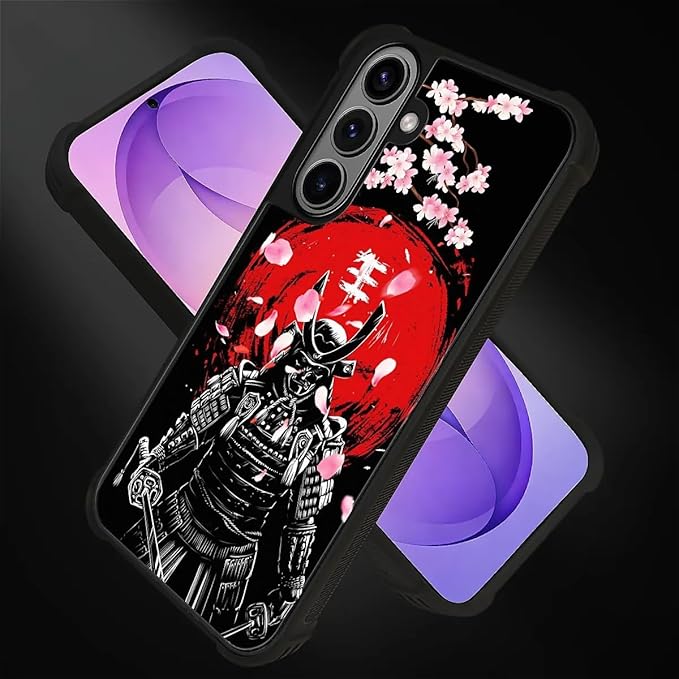 for Samsung Galaxy S26 Case,Graphic Design for Girl Boy Soft Silicone Hard Acrylic Shock Protection Designed for Samsung Galaxy S26 Sakura Japanese Samurai Pattern