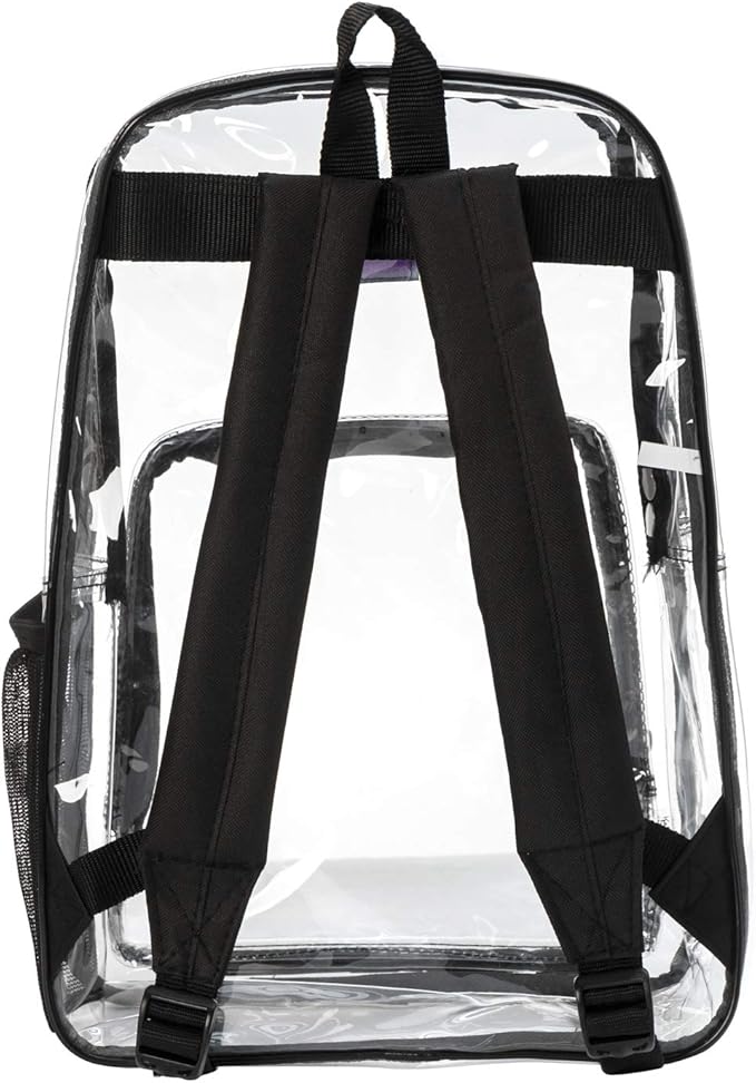 K-Cliffs Large Transparent Backpack Clear Heavy Duty School Bag Durable Student Bookbag See Through Vinyl Daypack Workbag