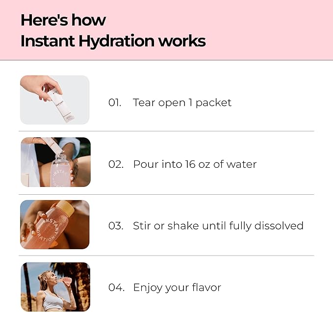 Instant Hydration Sugar Free Electrolytes Powder Packets - Watermelon Electrolyte Drink Mix & Travel Essentials - Post Workout Recovery, Brain Health, Muscle & Tissue Support - 20 Count