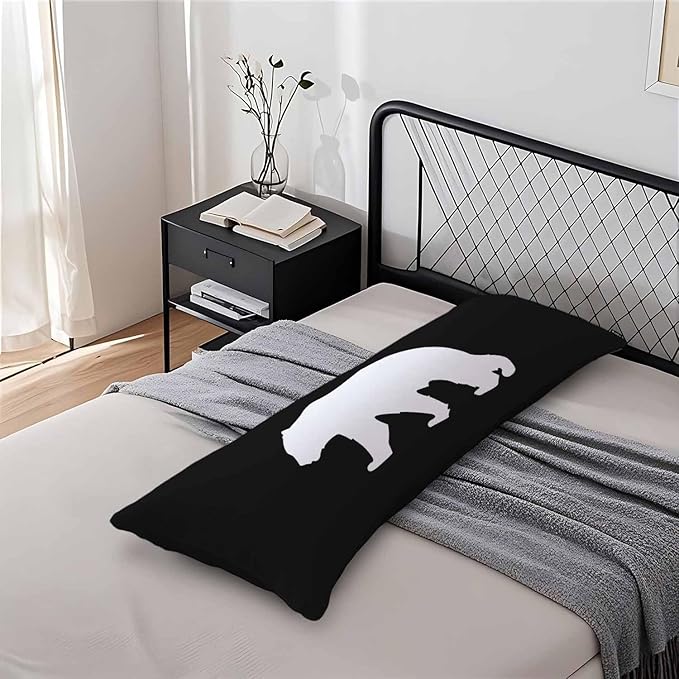 20"X54" Body Pillow Case Bear, Polar Bear Side Sleeper Body Pillow Covers Long Pillow Case Protector Accent Throw Pillow Cushion Cover for Couch Bed Sofa Car