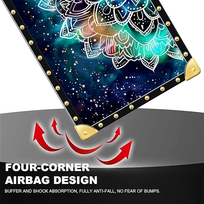 Compatible with iPhone 8 7 SE Case, Starry Sky Colourful Mandala Luxury Golden Decoration for Girl Women Soft TPU Shockproof Protective Hard PC Back for iPhone 8 7 SE