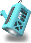 【2025 Newest】 Emergency Crank Weather Radio, NOAA/AM/FM Portable Solar Radio, USB Charged, Battery Powered, Hand Crank, SOS Alarm, Flashlight (Sky Blue)