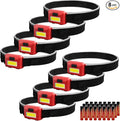 8 Pack Led Headlamp for Adults and Kids, 1.1oz/31g COB Flood Light Ultra Bright Head Lamp with 3 Modes 24 AAA Batteries, Waterproof Work Flashlight for Family Camping Running Reading Hiking