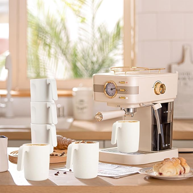 Homienly Coffee Mug Set - Wheat Straw Cups, Alternative to Plastic Coffee Cups Reusable | Unbreakable for Hot Chocolate, Tea, & Coffee | Microwave Safe, Dishwasher Safe Drinking Cups (White)