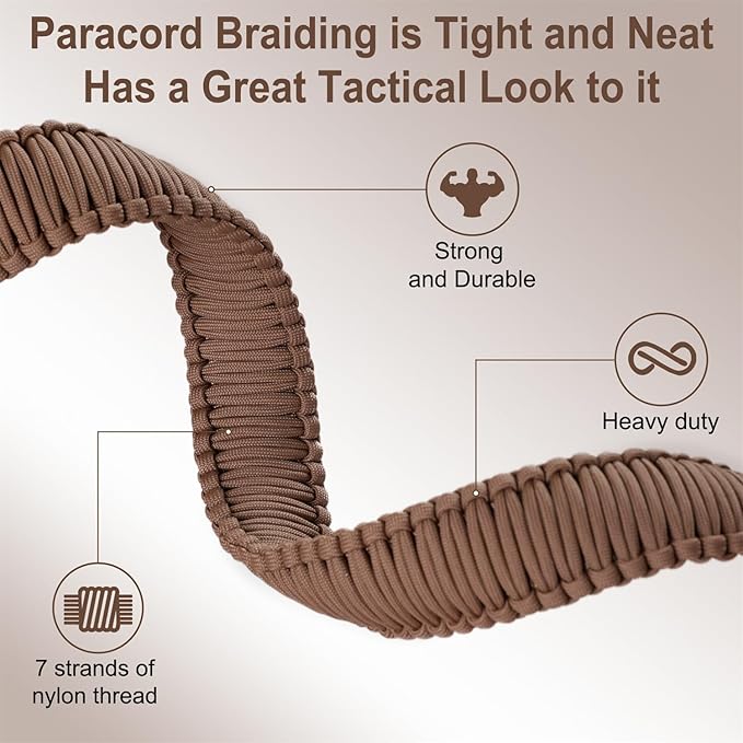 VVAAGG Two-Point Paracord Rifle Sling with Swivels, Non-Slip Gun Sling with Adjustable Length Strap