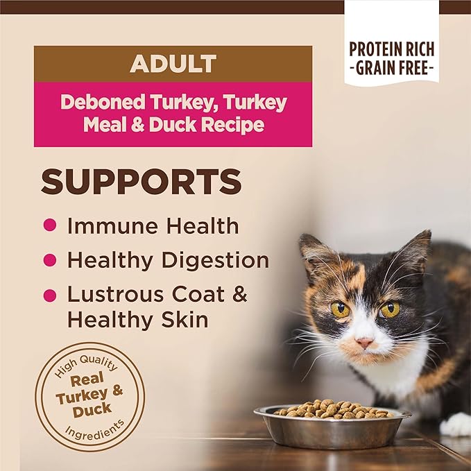 Wellness CORE Adult Dry Cat Food, Natural, Grain Free Kibble, Turkey, Turkey Meal and Duck Recipe, 5 lb Bag