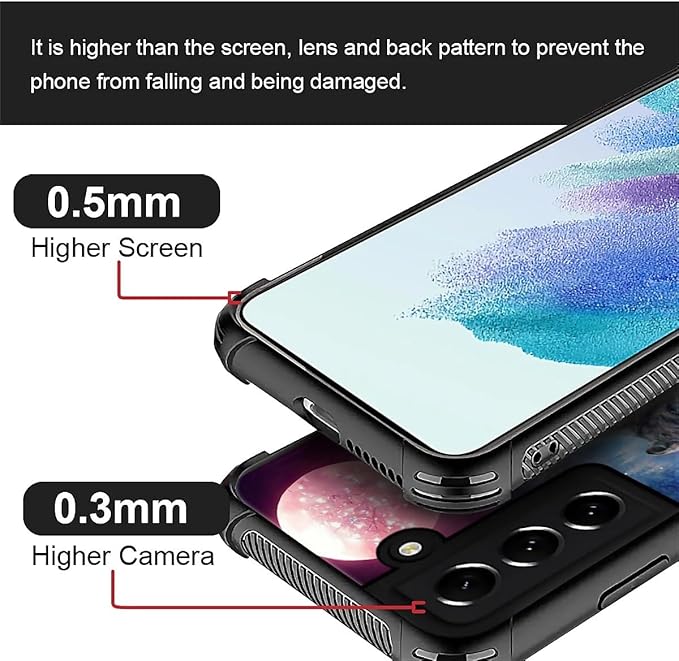 for Samsung Galaxy S21 FE Case, Star Two Wolfs Howling Pattern Graphic Design Girl Boy Soft Silicone Hard Acrylic Shock Protection for Samsung Galaxy S21 FE