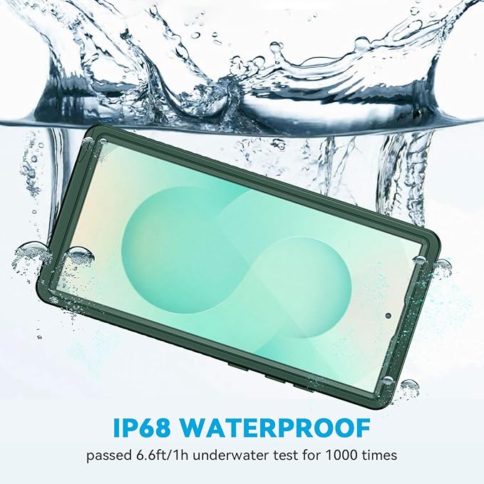 Lanhiem for Samsung Galaxy S25 Ultra Case, IP68 Waterproof Dustproof, Built-in Screen Protector, Rugged Full Body Shockproof Protective Cover for Galaxy S25 Ultra 5G 6.9 Inch, Green