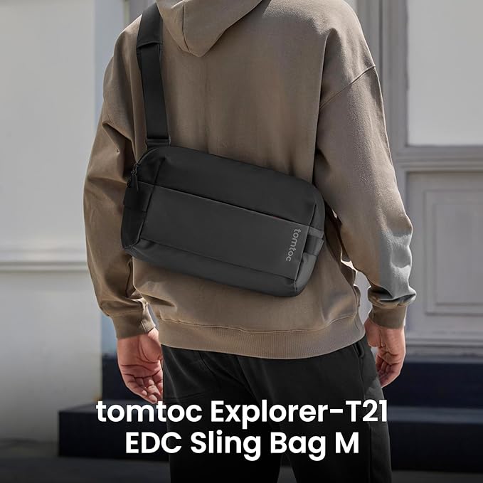 tomtoc Compact EDC Sling Bag 3L-10L, Minimalist Crossbody Bag Chest Shoulder Pack for Men Women, X-pac/Recycled Polyester