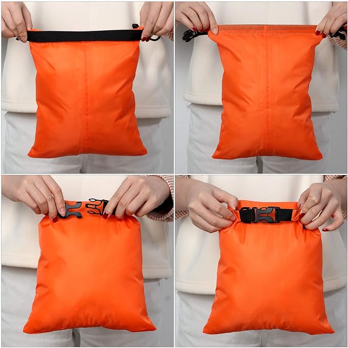 Shappy 6/12 Pcs Waterproof Dry Bags, Lightweight Outdoor Waterproof Dry Stuff Sacks 15/8/5/4/3/2 L and Long Adjustable Shoulder Strap for Kayaking Rafting Boating Hiking Camping