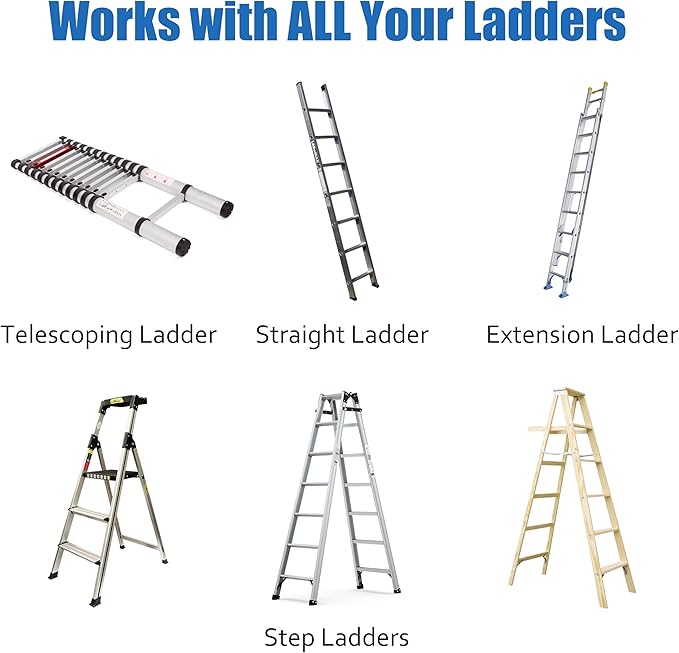 TRUSOON Ladder Storage Pulley Hoist, Self Locking Function Ladder Hanger, Garage Ceiling Mount Lift System for Lightweight Kayak, Bike, Surfboard, Hold 100 lbs, Fit 10-18 Foot Ceilings