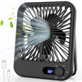 Small Desk Fan, 100 Speeds Personal Fan Portable Rechargeable with Battery Powered, 180°Tilt Adjustable Quiet Bedroom Fan, Home Beach Camping Travel Office Desk Accessories, Black