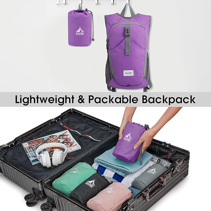 G4Free 10L Hiking Backpack, Lightweight Small Hiking Daypack Outdoor Travel Foldable Shoulder Bag