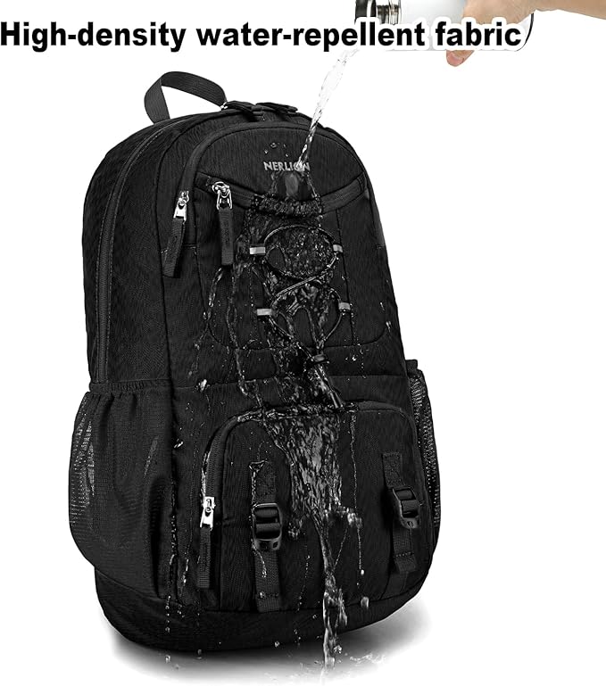 Nerlion Lightweight Foldable 35L Hiking Backpack Travel Backpack for Men Women Camping Waterproof Outdoor Hiking Daypack Backpack Black