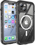 for iPhone 14 Case Waterproof, [Shockproof] [Dustproof] [IP68 Waterproof] Full-Body Hard Case Built-in [Lens Screen Protection] for Diving Case (Black, for iPhone 14 6.1in)