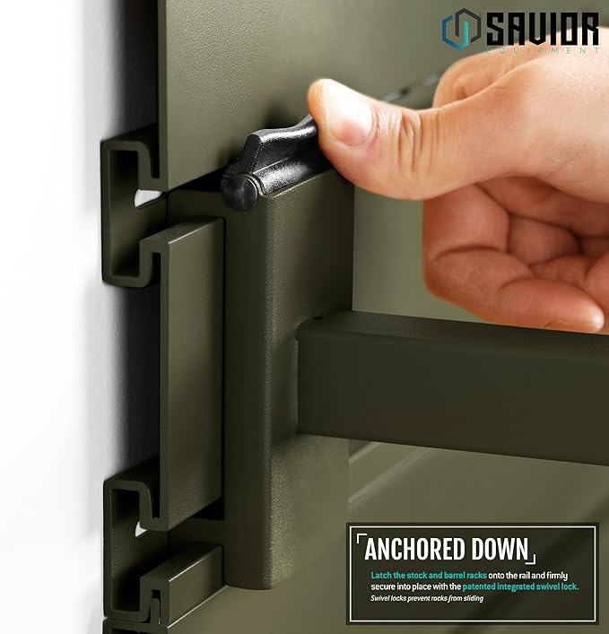 Savior Equipment Wall Rack System Tactical Universal Pistol Holster Holder Storage Attachment Wall Mount Hanger, Heavy-Duty Steel Modular Firearms Gun Wall Gear Accessories Organizer