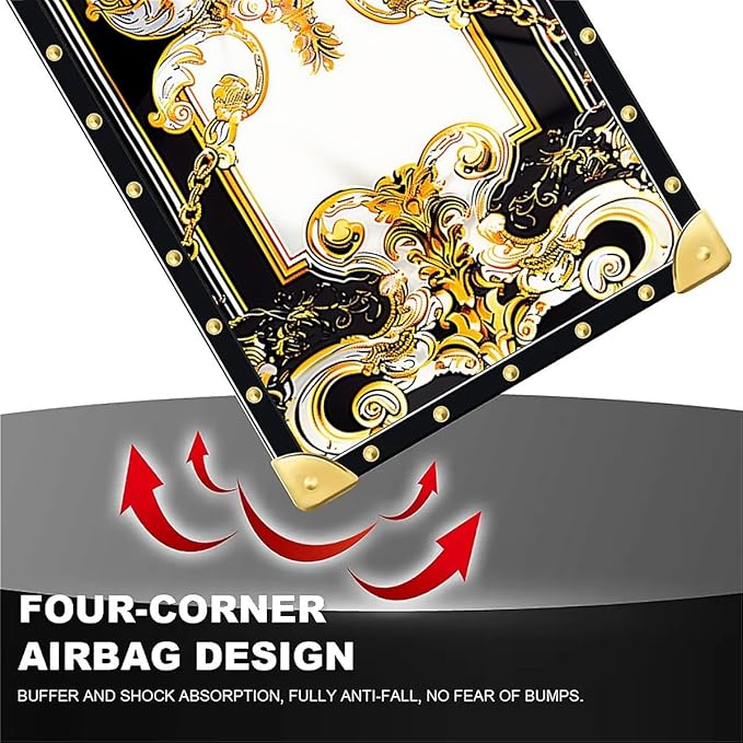 for iPhone 17 Pro Max Case Luxury Golden Decoration for Girl Women Soft TPU Shockproof Protective Hard PC Back for iPhone 17 Pro Max Crazy Pattern Gold Grain Flowers