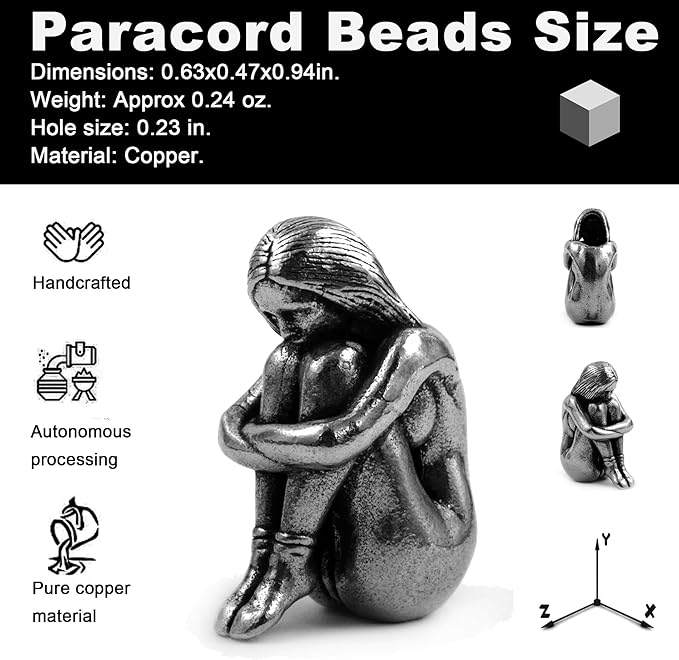 Paracord Beads with Hole, Suitable for Survival Knife Lanyard, Keychains, Zipper, DIY Projects