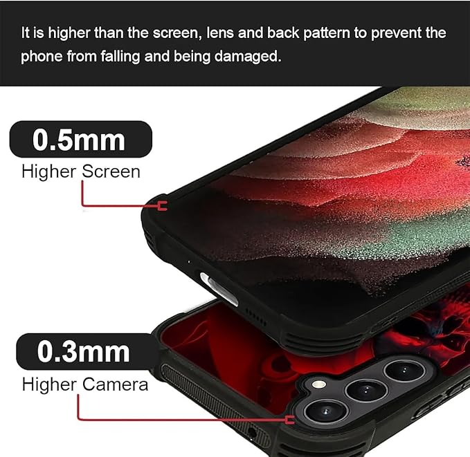 for Samsung Galaxy S23 FE Case, Gestures Funny Skull Pattern Graphic Design Girl Boy Soft Silicone Hard Acrylic Shock Protection for Samsung Galaxy S23 FE