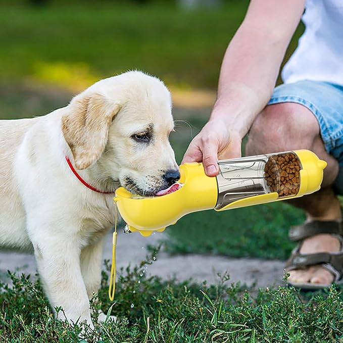 Portable Travel Water Collapsible Bowl Set Dispenser for Dog Walking Bag with Water Bottle Holder Small Size Dog 300ml