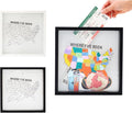 Where I've Been US Map Wooden Shadow Box Frame Wall Decoration, Travel Adventure Archive Box Tickets , 50 States Travel Map USA Map Tracker (Black 10.6” x 10.6” )