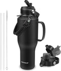 ABOTOCUP Water Bottle 40oz, Insulated Water Bottle with Handle & Straw Lids, Stainless Steel Water Bottles Fits in Any Car Cup Holder, Travel Cup Double Wall BPA-Free Leak-proof to Keep Cold &Hot