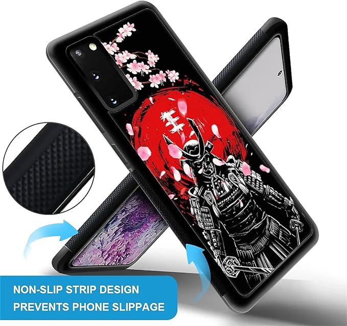 for Samsung Galaxy S20 Case, Sakura Japanese Samurai Pattern Graphic Design Girl Boy Soft Silicone Hard Acrylic Shock Protection for Samsung Galaxy S20