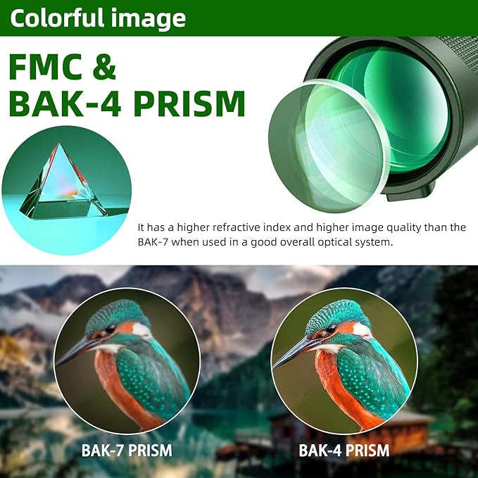 40X60 Monocular Telescope with Smartphone Holder& Tripod, High Power Nitrogen-Filled Monocular for Adults with BAK4 Prism & FMC Lens, HD Monocular Scope for Birdwatching Hiking Concert Travelling