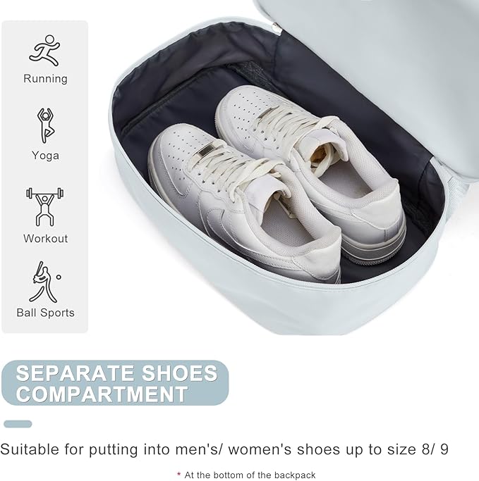 coofay Gym Backpack For Women Waterproof Sports Backpack With Shoe Compartment Lightweight Travel Backpacks Small Gym Bag Dance Volleyball Backpacks