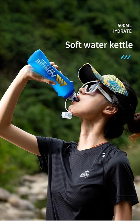 AONIJIE 250ML/350ML/500ML/600ML Portable TPU Soft Water Bottle Folding Soft Flasks For Outdoor Marathon Running Hydration Camping Hiking