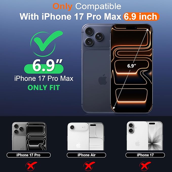 SPIDERCASE for iPhone 17 Pro Max Case Waterproof, Built-in Lens & Screen Protector, Full Heavy Duty Protection, 12FT Military Shockproof, Dustproof, Anti-Scratched Phone Case,Purple/Clear