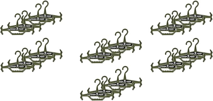 Tough Hook Original Heavy Duty Hangers – The Superhero of Hangers USA-Made, Anti-Slip ABS Resin Tactical Hanger for Police Gear, Scuba Gear & Dive BCD – DuraResin 200-lb Cap Wetsuit Hanger, 24 Foliage