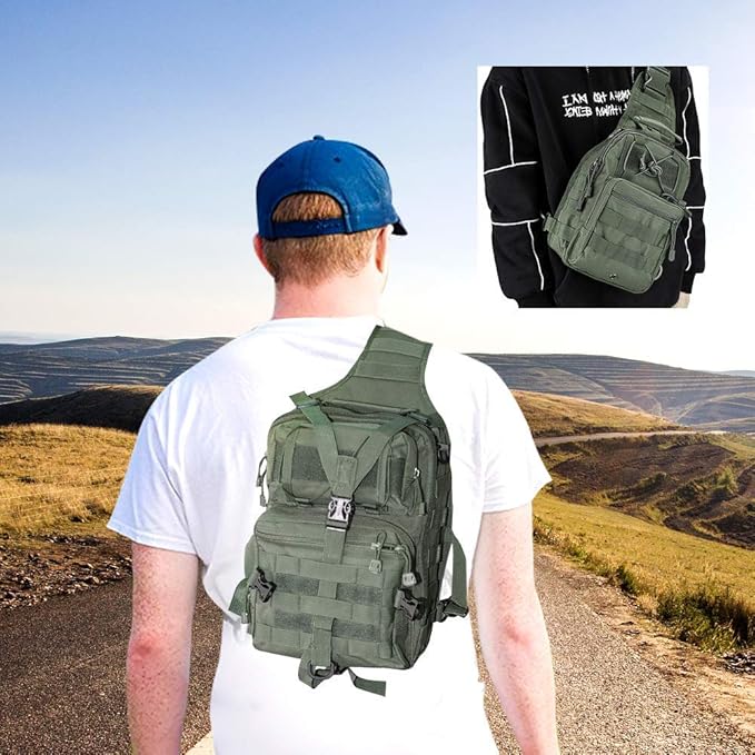 hopopower Tactical Sling Bag, Sport Bag Military Rover Shoulder Backpack EDC Assault Range Bag, Chest Pack Handbag Waterproof
