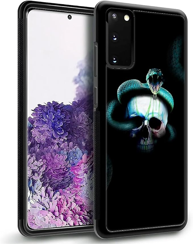 for Samsung Galaxy S20 Plus Case, Skeleton Winding Snake Pattern Graphic Design Girl Boy Soft Silicone Hard Acrylic Shock Protection for Samsung Galaxy S20 Plus