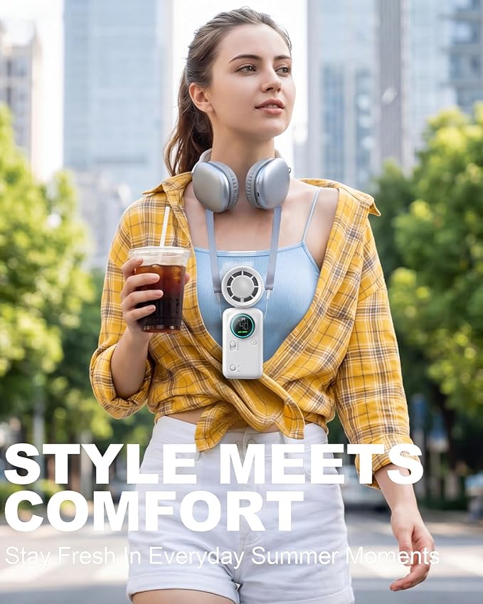 Handheld Turbo Fan with Ice Cooling, High Speed Personal Fan, Neck Fan Rechargeable Battery Up to 20H, Mini Pocket Fan for Outdoor Work, Office Desk, Home Watching Game, Travel, Beach Gifts